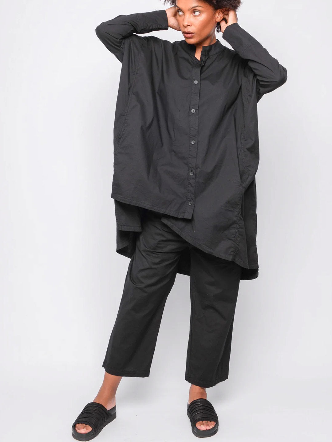 Black "251.03.07" Long Blouse