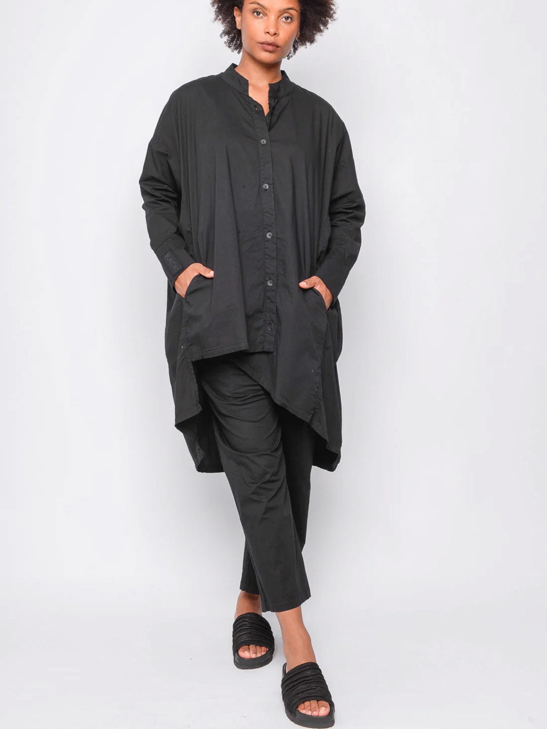 Black "251.03.07" Long Blouse