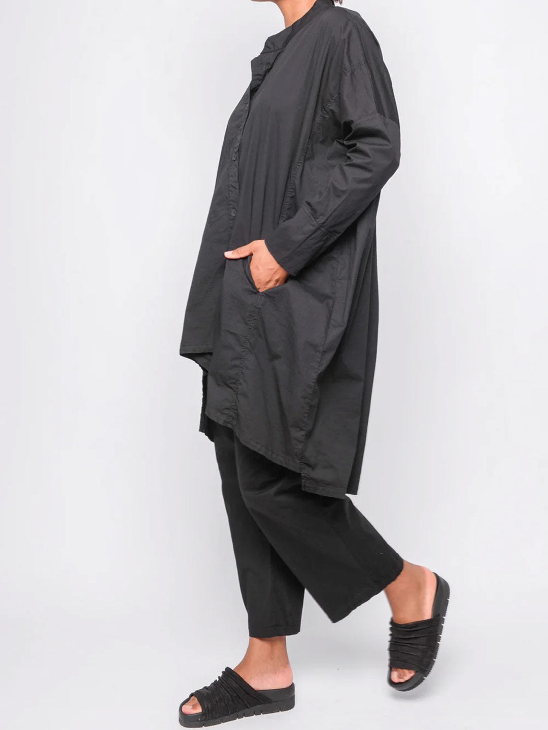 Black "251.03.07" Long Blouse