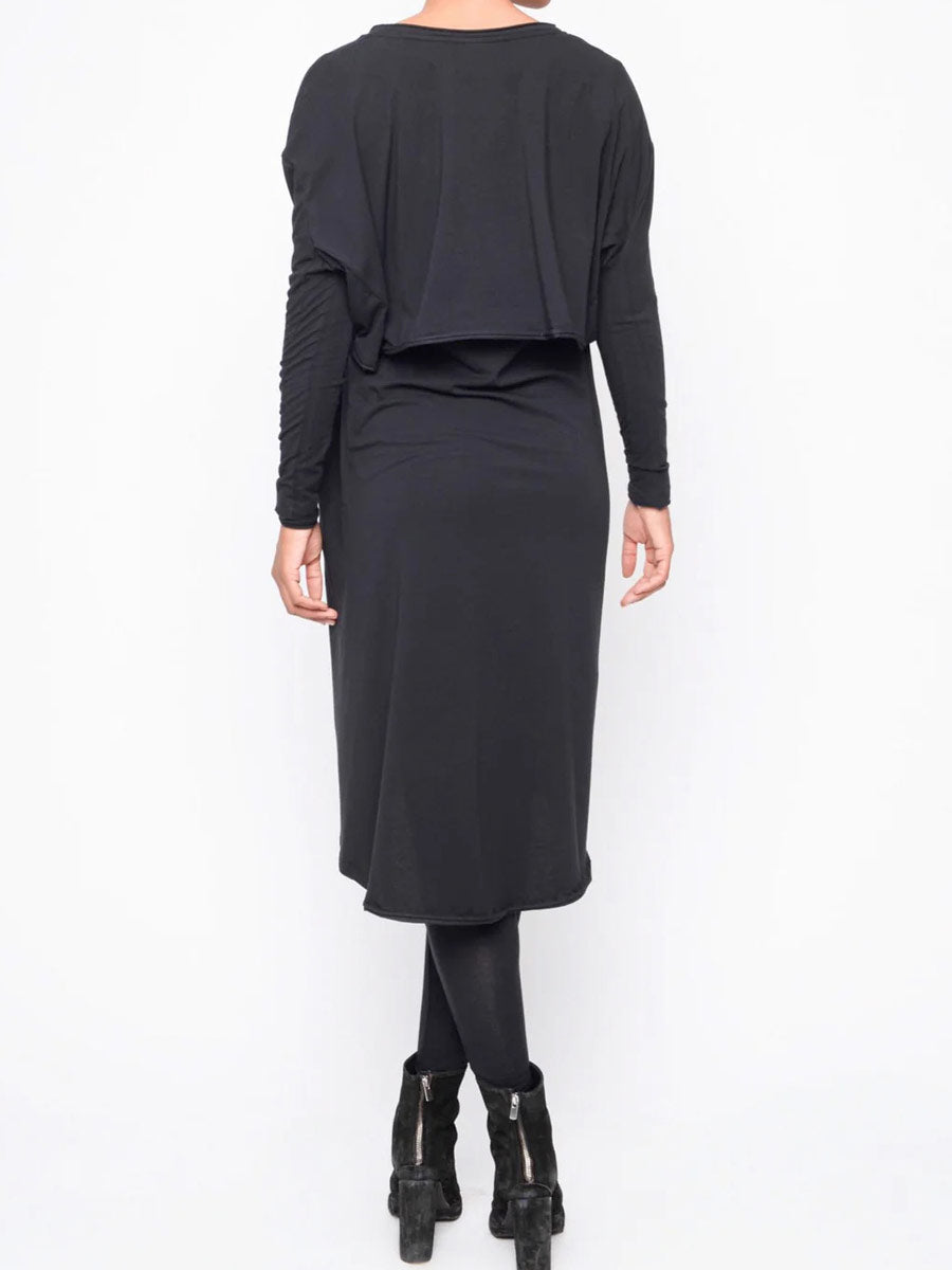 Black "252.02.03" Can I ask you for a favour printed Tunic