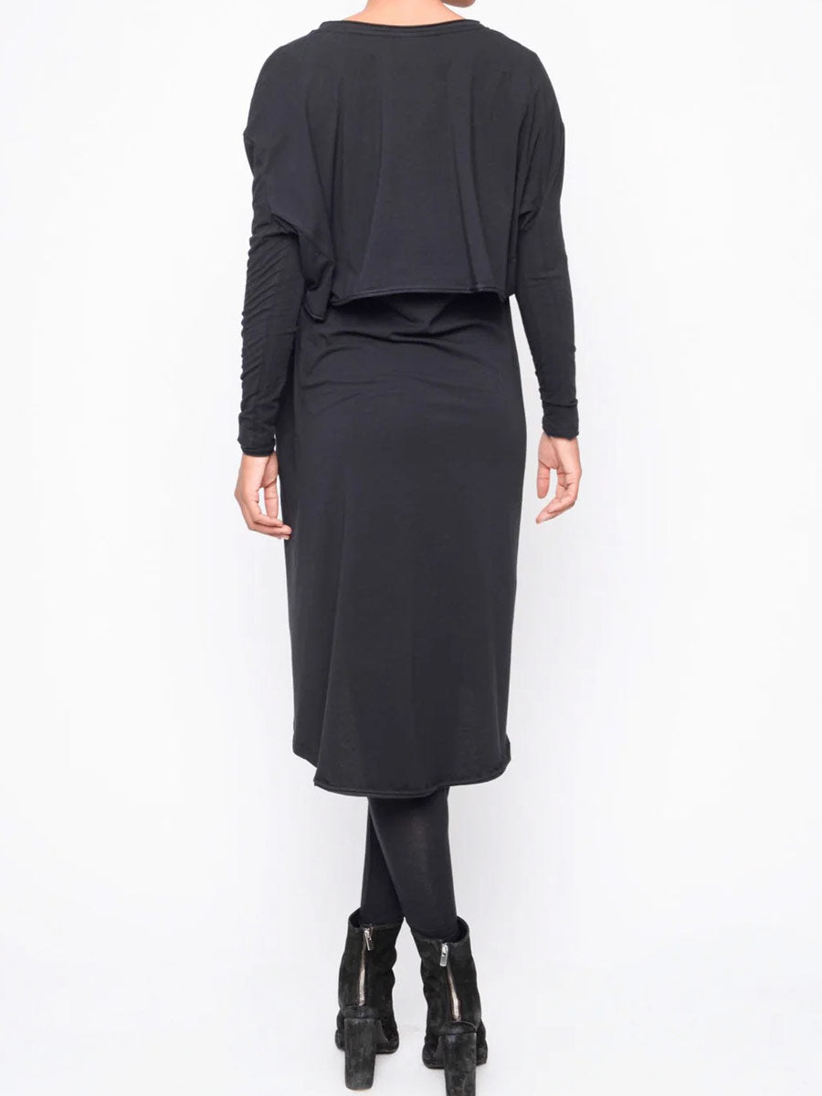 Black "252.02.03" Can I ask you for a favour printed Tunic