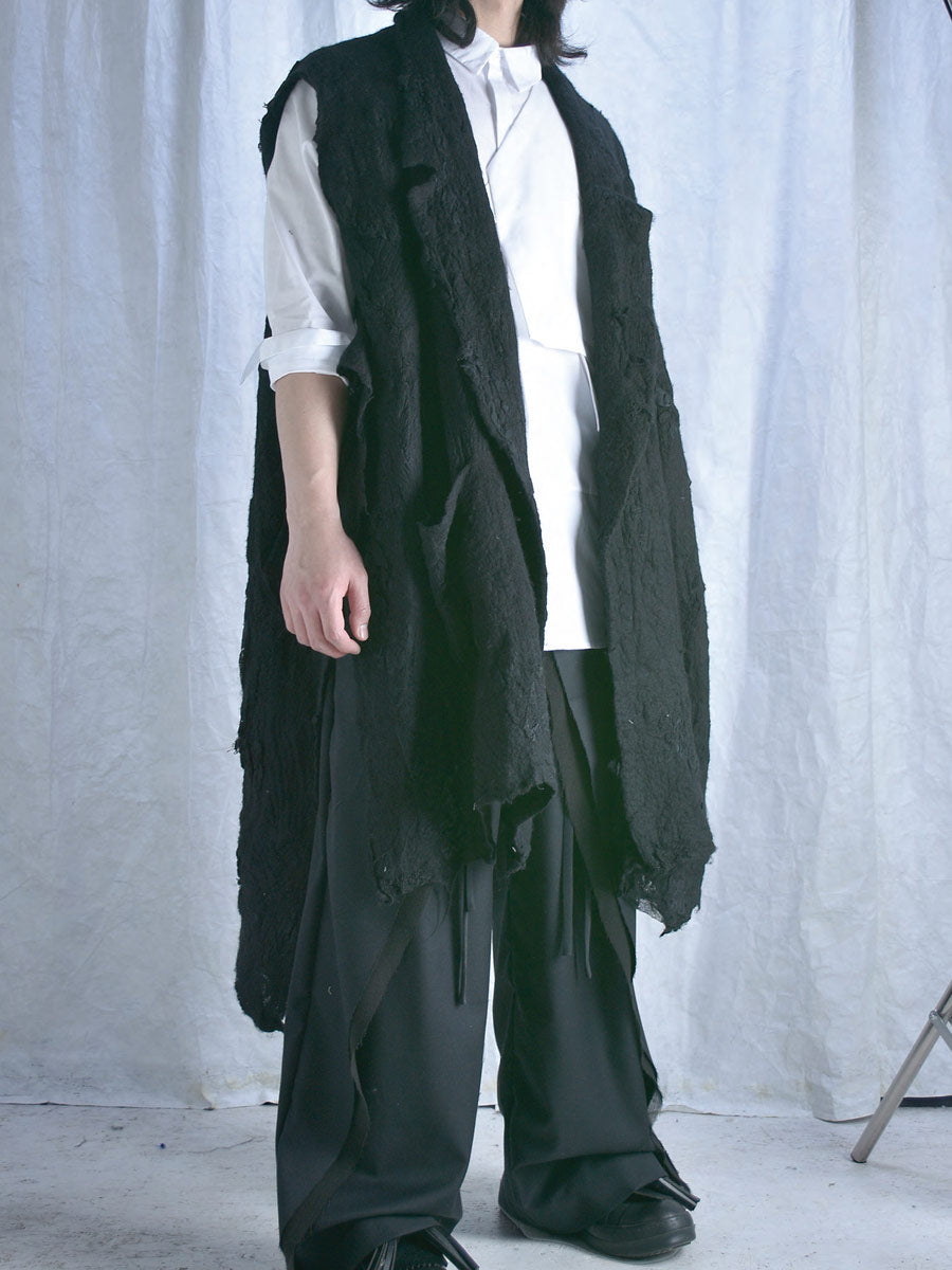 Yeung Chin "Cyj 412" Felted wool sleeveless blazer