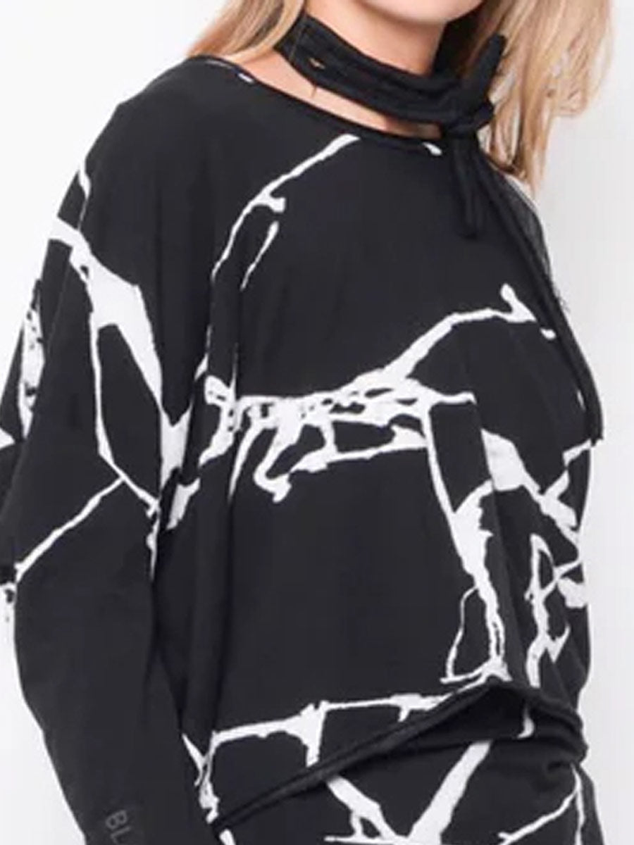 Black "252.02.10" It is never about one thing is it Printed Top