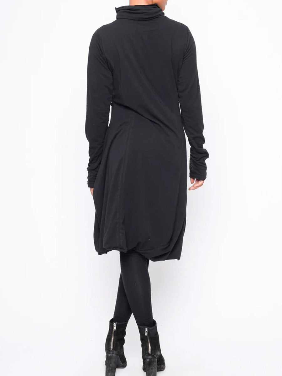 Black "252.03.12" Are you asking me out High Neck Tunic