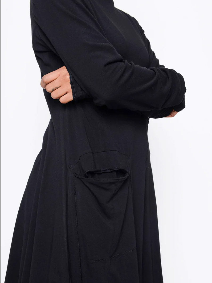 Black "252.03.12" Are you asking me out High Neck Tunic