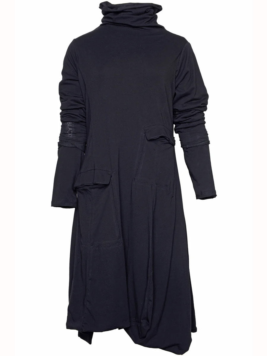 Black "252.03.12" Are you asking me out High Neck Tunic