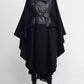 Nu London "7017002" Leather and fabric maxi coat