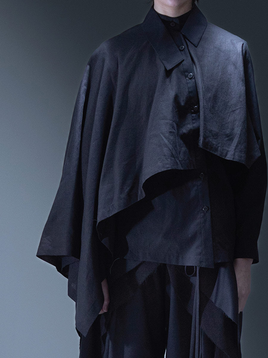 Yeung Chin "Cys 103" Woven cape shirt