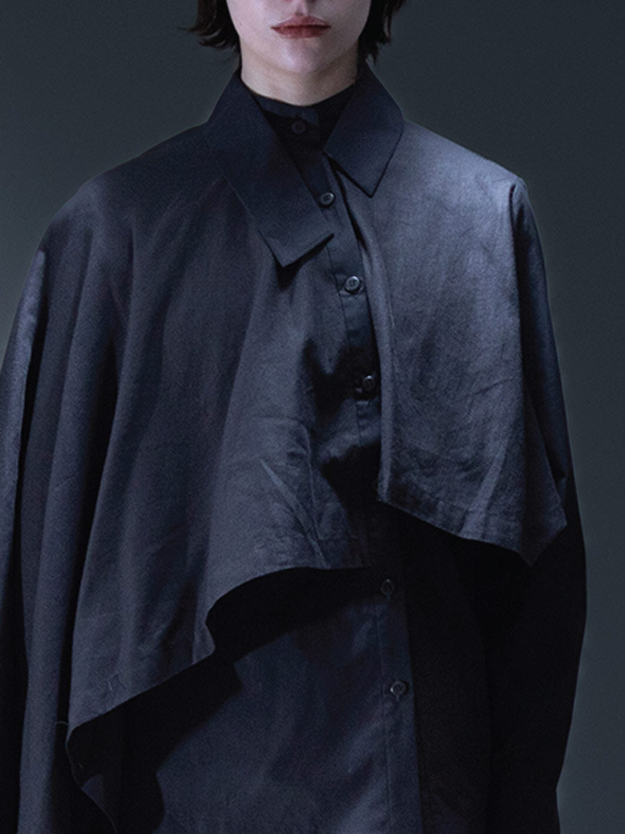 Yeung Chin "Cys 103" Woven cape shirt