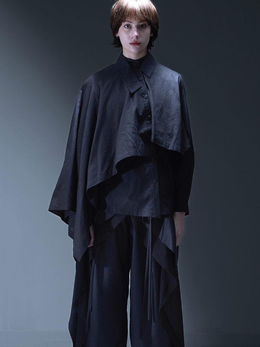 Yeung Chin "Cys 103" Woven cape shirt