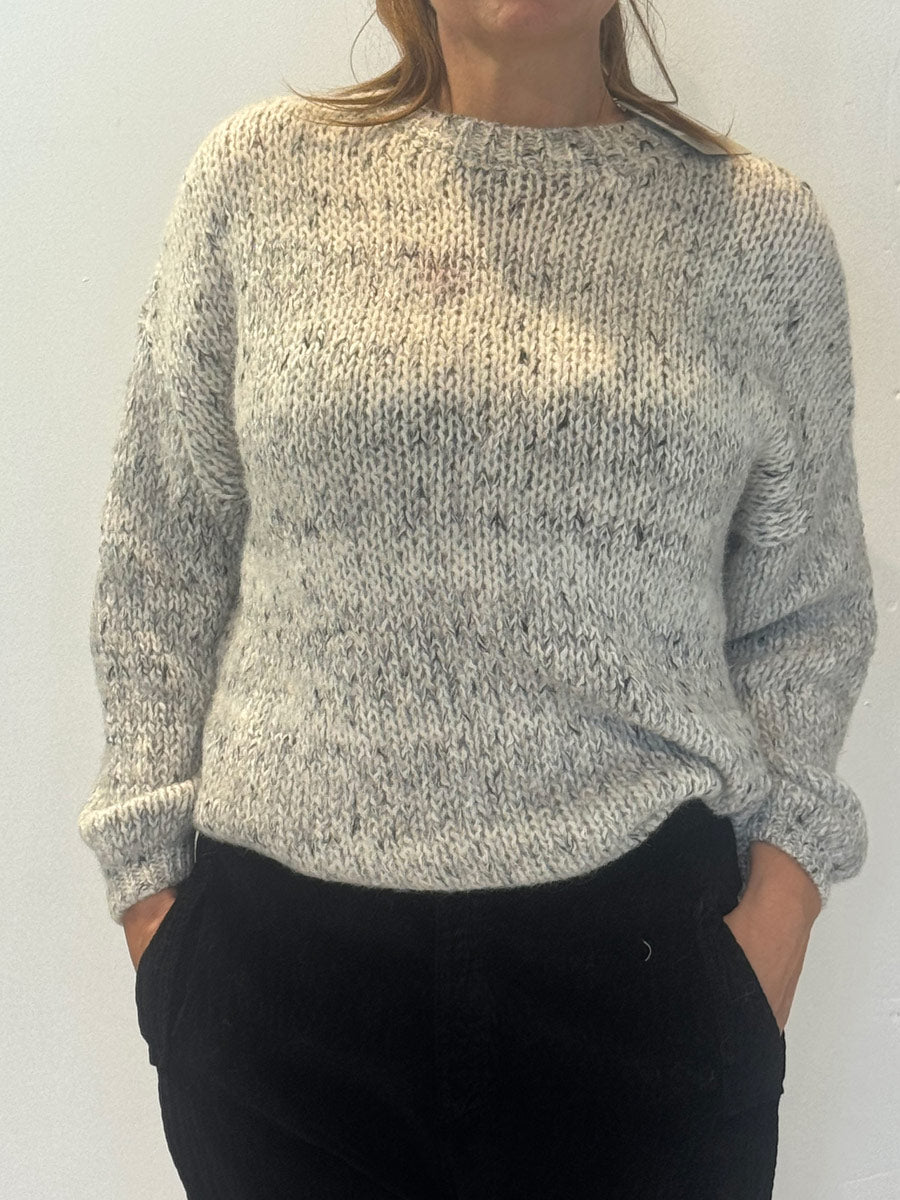 Transit light grey textured alpaca-blend jumper – front view