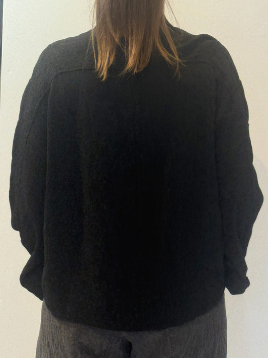 Transit anthracite textured panelled shirt – back view