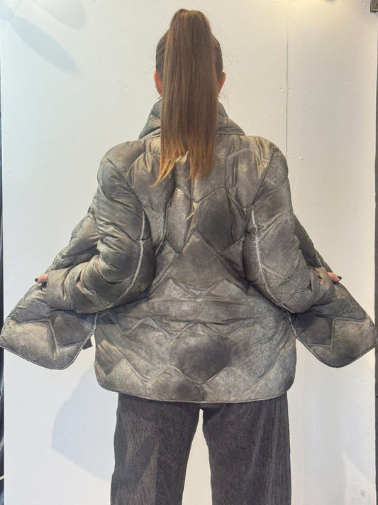 Transit clay-grey quilted padded jacket – back view
