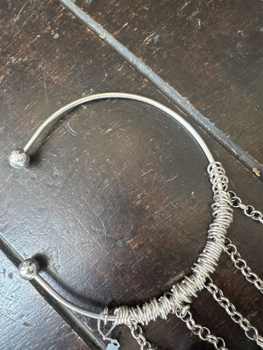 Body Bangle - Large Pearl Effect Link Necklace