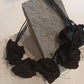 Papucei - ‘A.Mio’ Black Leather & Taffeta Necklace