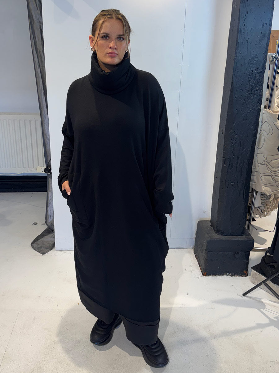 La Vaca Loca Mara black cowl-neck maxi dress, front view