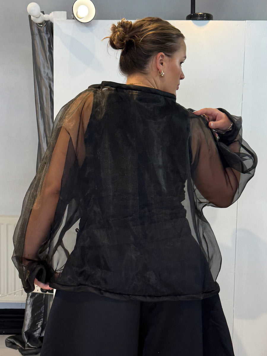 La Vaca Loca – ‘Marmoreo’ Sheer Sculptural Top