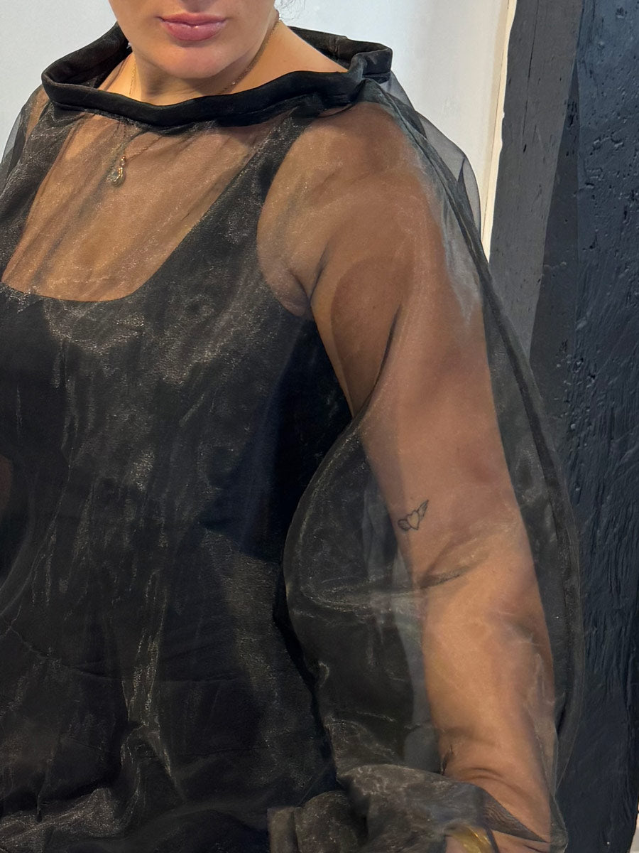 La Vaca Loca – ‘Marmoreo’ Sheer Sculptural Top