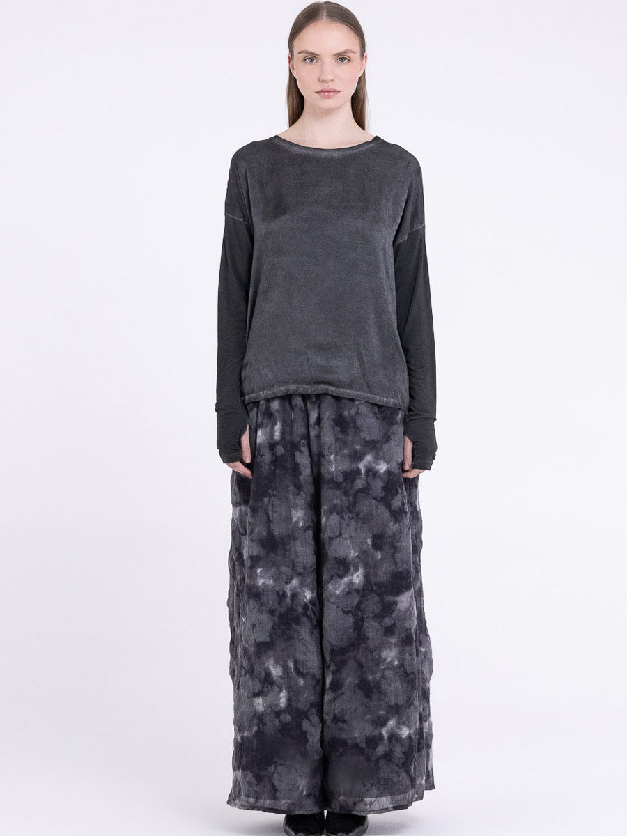 Sanctamuerte S386 relaxed long sleeve jersey top in Ash Grey