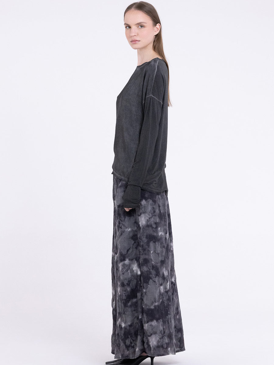 Sanctamuerte S386 relaxed long sleeve jersey top in Ash Grey