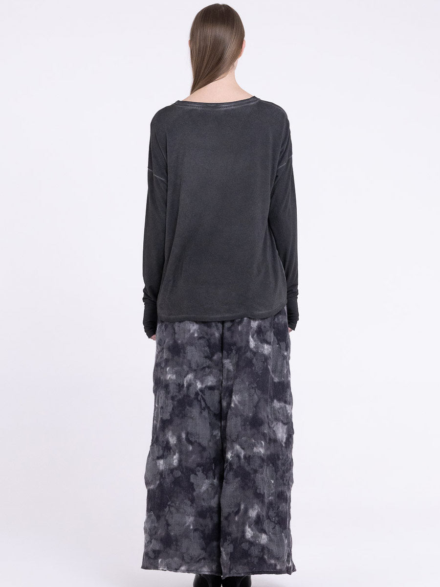 Sanctamuerte S386 relaxed long sleeve jersey top in Ash Grey
