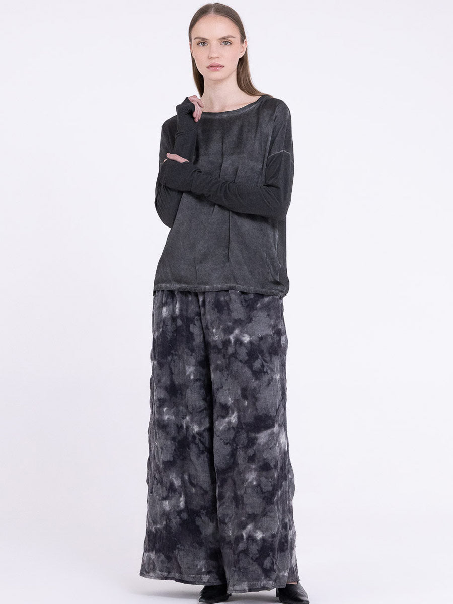 Sanctamuerte S386 relaxed long sleeve jersey top in Ash Grey