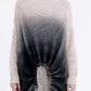 Sanctamuerte S394 ombré roll neck ruched jumper in dark grey ombré