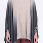 Sanctamuerte S398 ombré drawstring knitted poncho in dark grey ombré