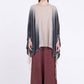 Sanctamuerte S398 ombré drawstring knitted poncho in dark grey ombré