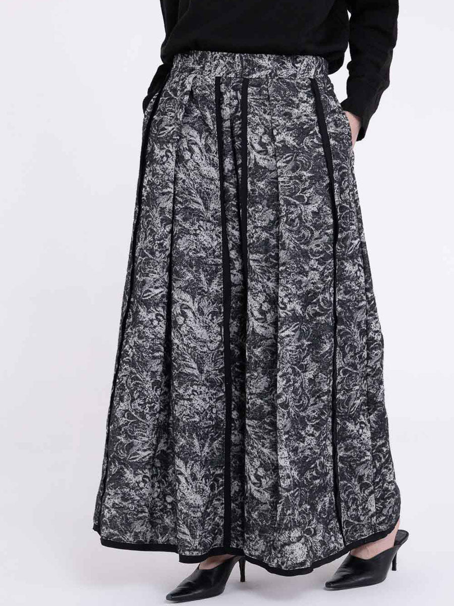 Sanctamuerte S414 floral wide leg trousers in Black