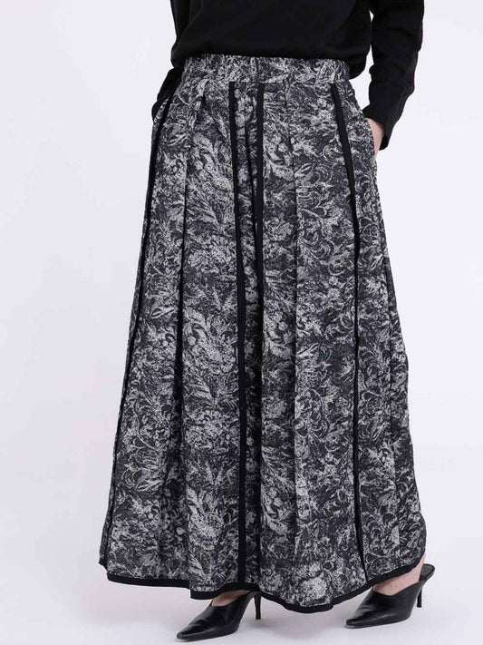 Sanctamuerte S414 floral wide leg trousers in Black