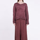 Sanctamuerte S424 textured long sleeve top in Red Amethyst
