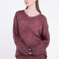 Sanctamuerte S424 textured long sleeve top in Red Amethyst