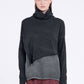 Sanctamuerte S434 asymmetric high neck top in Ash Grey
