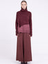 Sanctamuerte S434 asymmetric high neck top in Red Amethyst