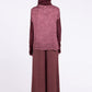 Sanctamuerte S434 asymmetric high neck top in Red Amethyst