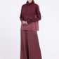 Sanctamuerte S434 asymmetric high neck top in Red Amethyst