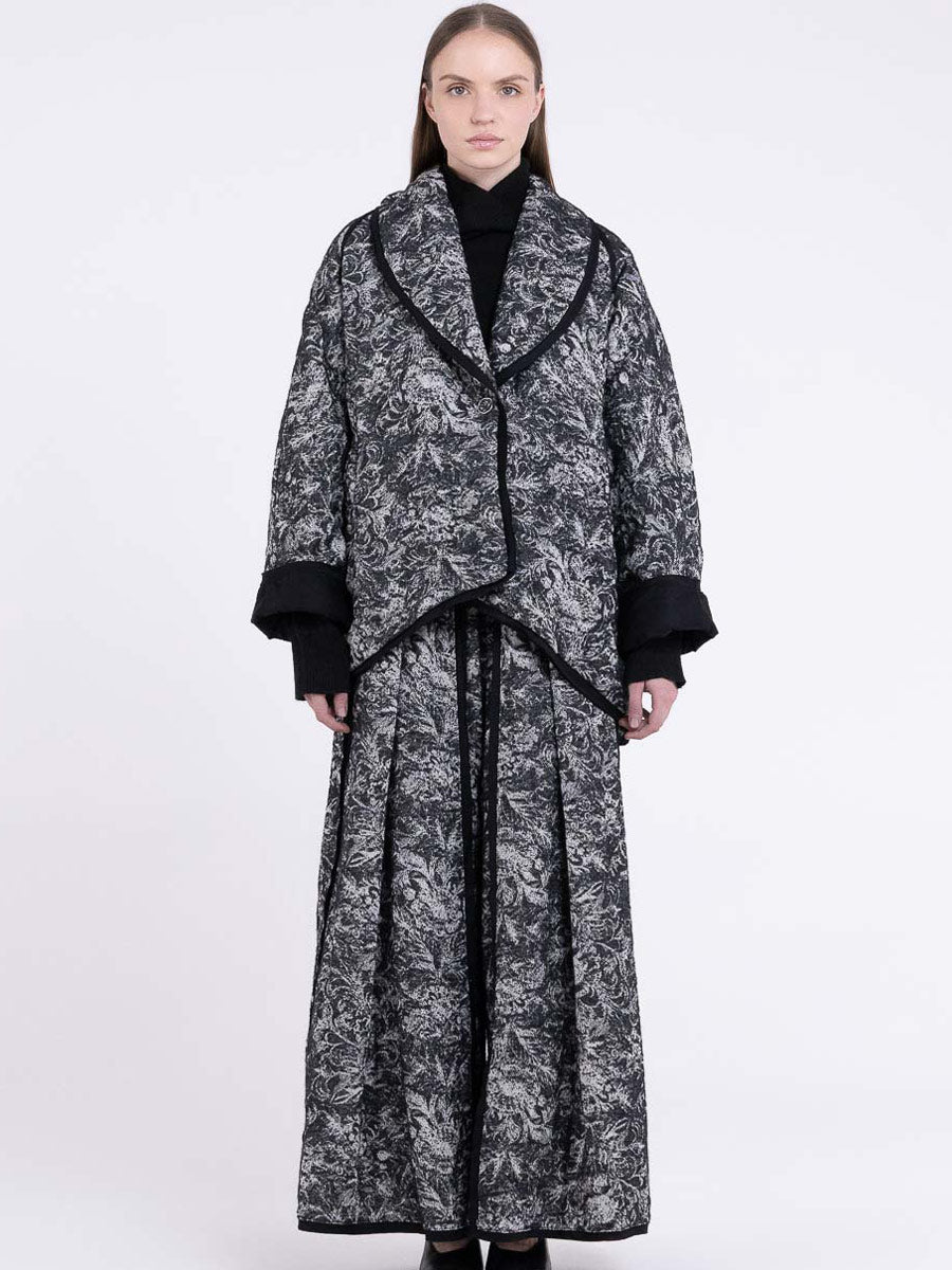 Sanctamuerte S438 – Floral Contrast Trim Coat