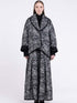 Sanctamuerte S438 floral contrast trim coat in Black