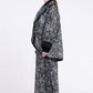 Sanctamuerte S438 floral contrast trim coat in Black