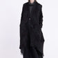 Sanctamuerte S481 textured asymmetric longline coat in Black
