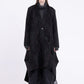 Sanctamuerte S481 textured asymmetric longline coat in Black