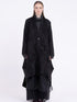 Sanctamuerte S481 textured asymmetric longline coat in Black
