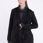 Sanctamuerte S481 textured asymmetric longline coat in Black