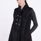 Sanctamuerte S482 textured asymmetric longline gilet in Black