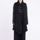 Sanctamuerte S482 textured asymmetric longline gilet in Black