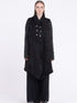 Sanctamuerte S482 textured asymmetric longline gilet in Black