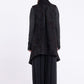 Sanctamuerte S482 textured asymmetric longline gilet in Black