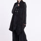 Sanctamuerte S482 textured asymmetric longline gilet in Black