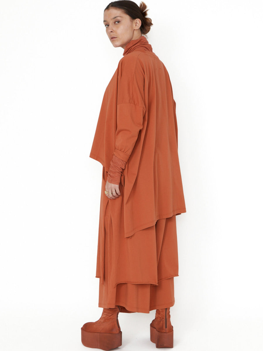 Sort Aarhus Sa2212 - Burnt Orange Soft Jersey Dropped Back Top